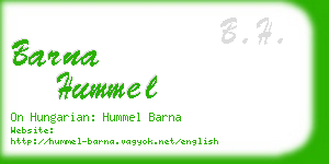 barna hummel business card